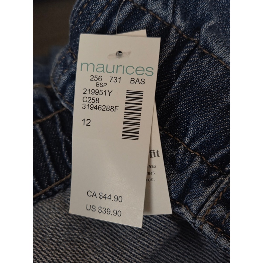 M Jeans by Maurices Women's 12 High Rise shorts Original fit Elastic Waist NWT - Picture 6 of 8